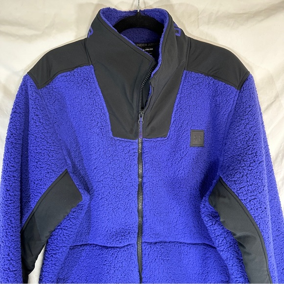 Under Armour UA Legacy Sherpa Swacket Blue Fleece Full Zip Jacket XL NWT - Picture 3 of 5